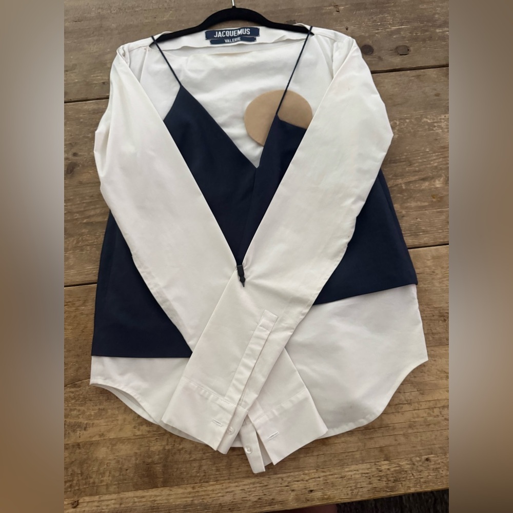 Jacquemus White and Navy Layered Top